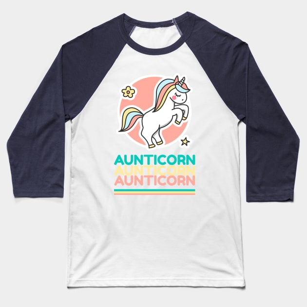 Aunticorn Auntie Gift Baseball T-Shirt by StylishPrinting